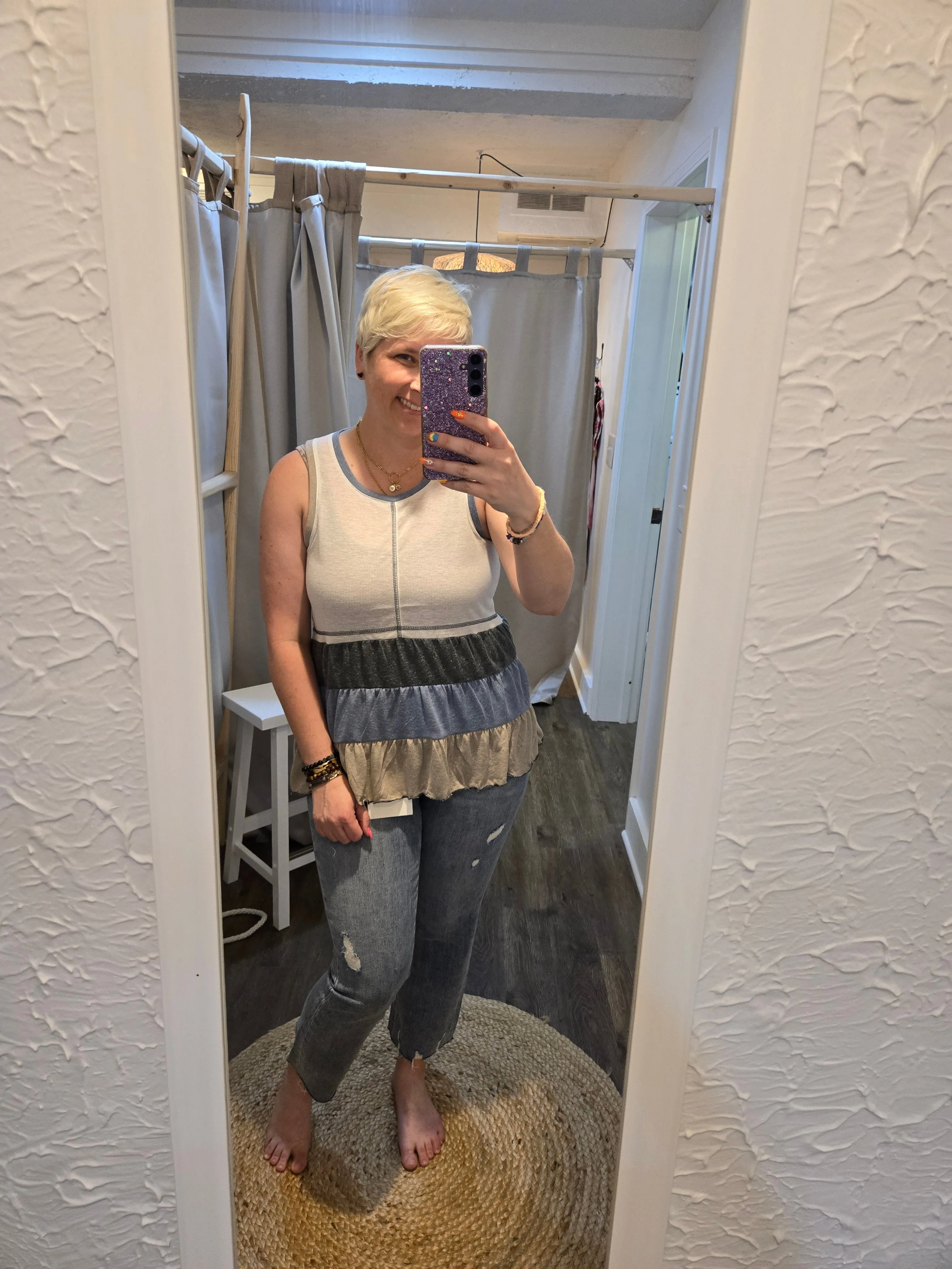 Pieced Peplum Tank