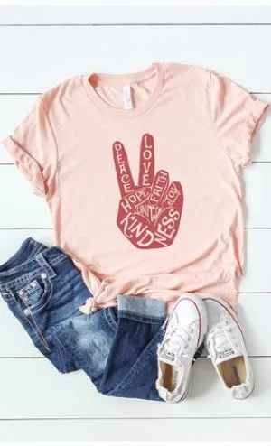 Pink Peace, Love, and Kindness Top