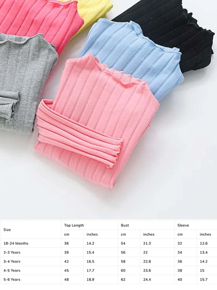 Pink Ribbed Long Sleeve Girls Top