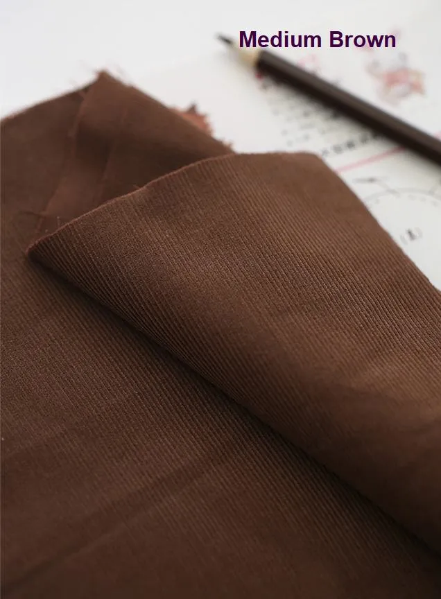 Pinwale Cotton Corduroy, Ivory, Beige, Brown, Mustard, Olive Green Fine Wale Cotton Corduroy Fabric By the Yard Quality Korean Fabric /80356