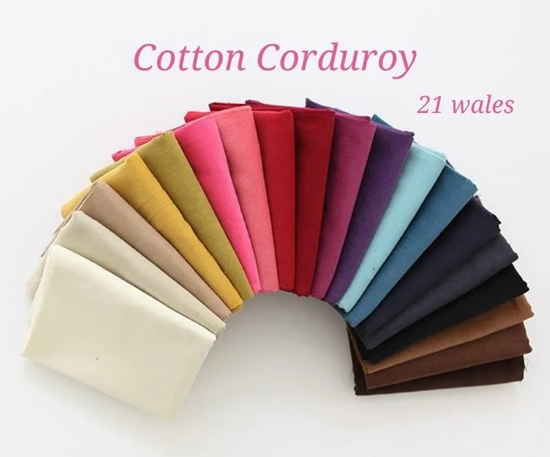 Pinwale Cotton Corduroy, Ivory, Beige, Brown, Mustard, Olive Green Fine Wale Cotton Corduroy Fabric By the Yard Quality Korean Fabric /80356