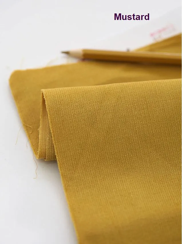 Pinwale Cotton Corduroy, Ivory, Beige, Brown, Mustard, Olive Green Fine Wale Cotton Corduroy Fabric By the Yard Quality Korean Fabric /80356