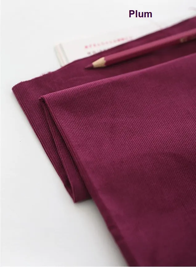 Pinwale Cotton Corduroy - Pink, Indi Pink, Red, Wine, Plum, Purple - Fine Wale Corduroy, Quality Korean Fabric By the Yard /80358
