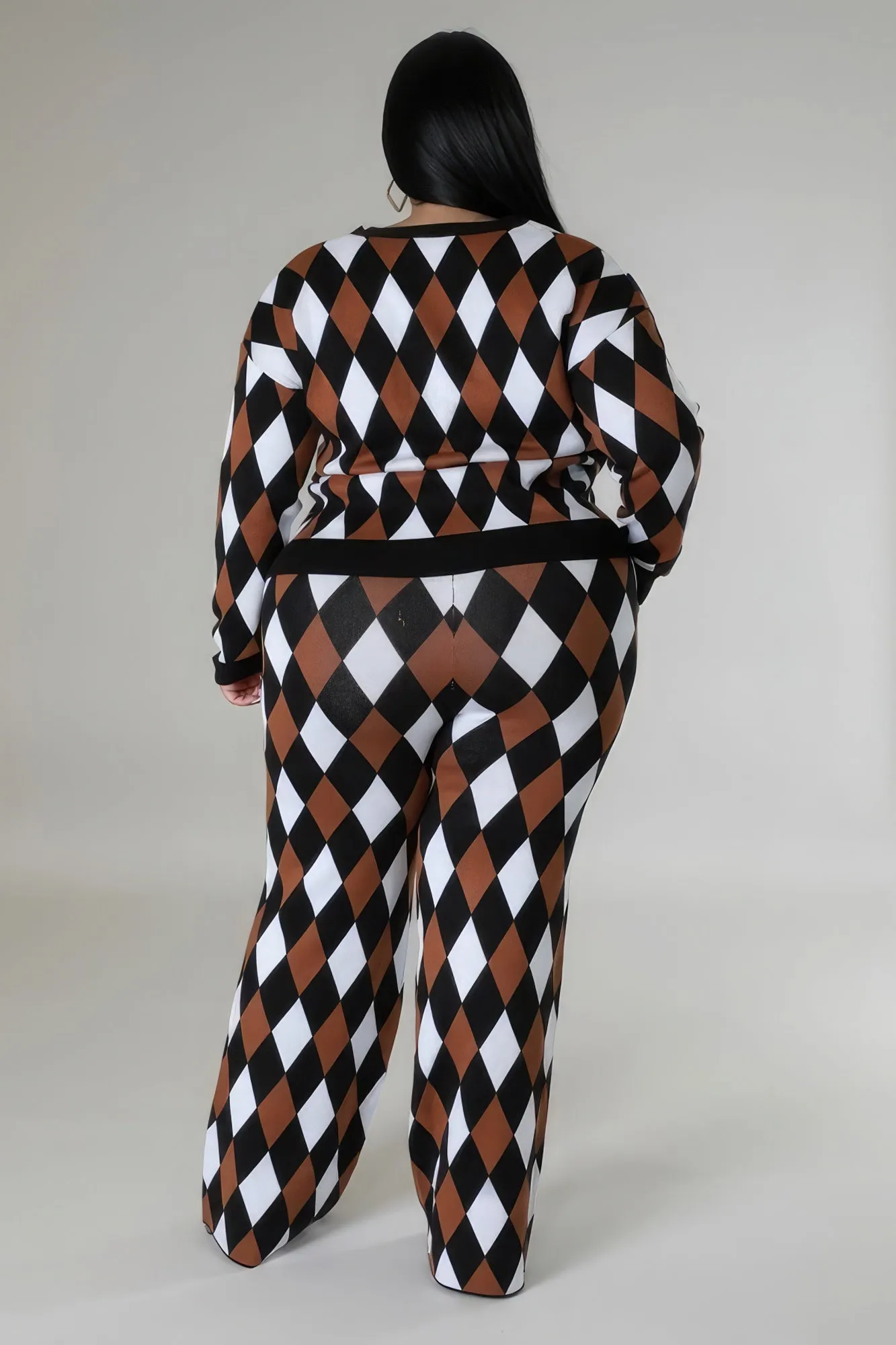 Plus Size Long Sleeve Stretch Pant Set