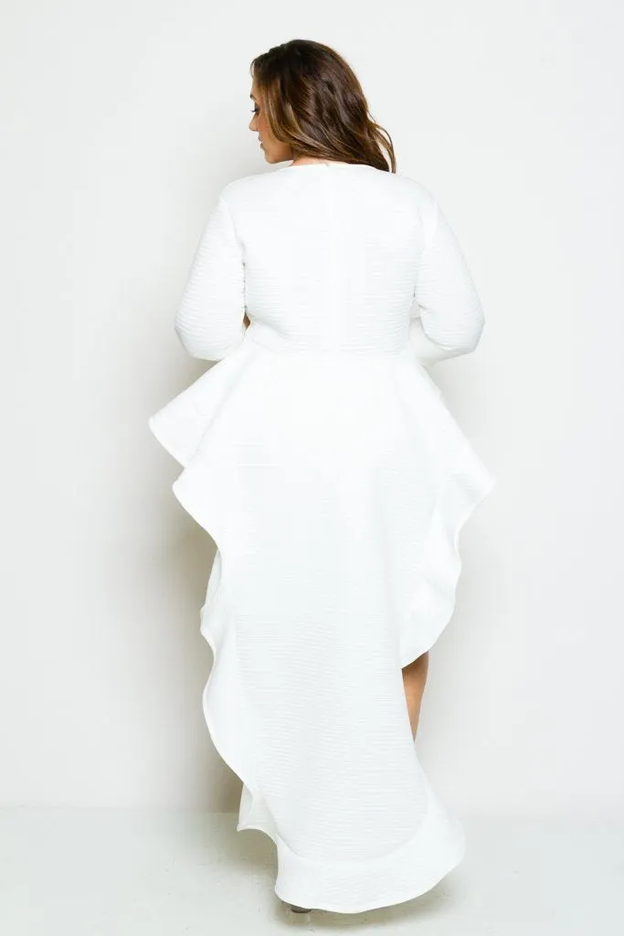 Plus Size Peplum Sexy Bodycon Midi Dress
