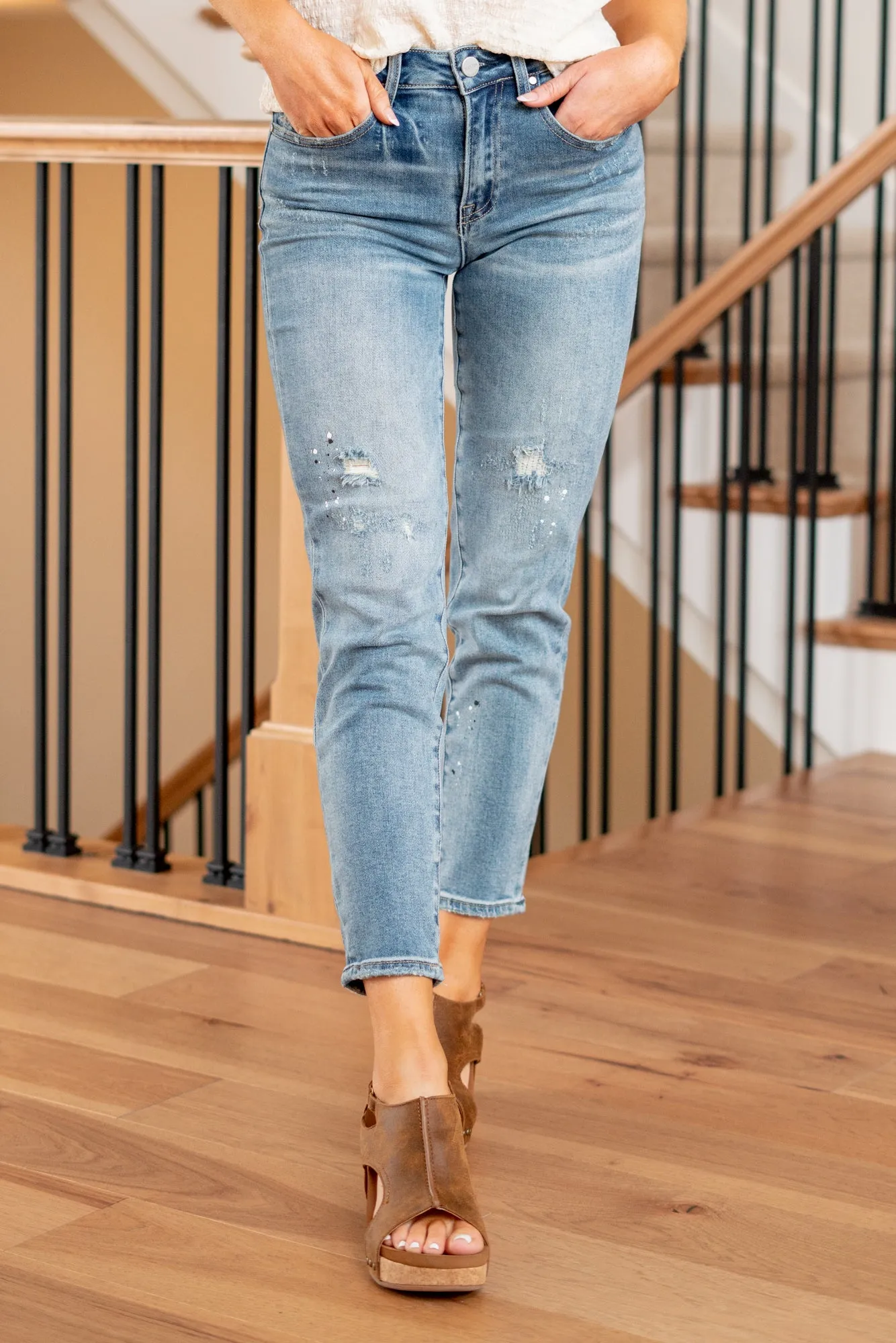 Plus Size Peyton Mid Rise Tapered Jeans