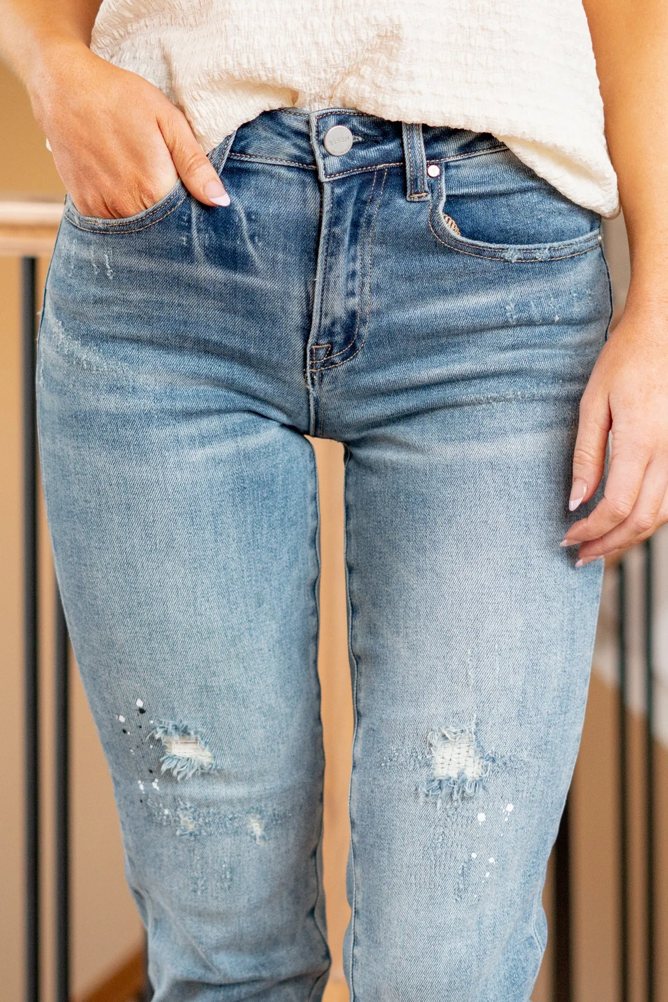 Plus Size Peyton Mid Rise Tapered Jeans