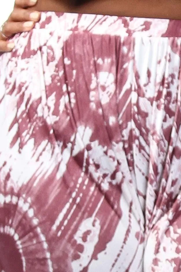 Plus Size Tie Dye Split Harem  Pants