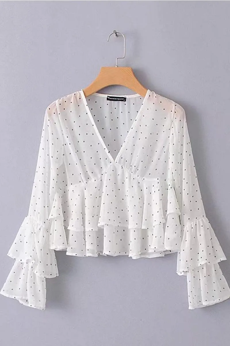 Polka Dot Chiffon Top