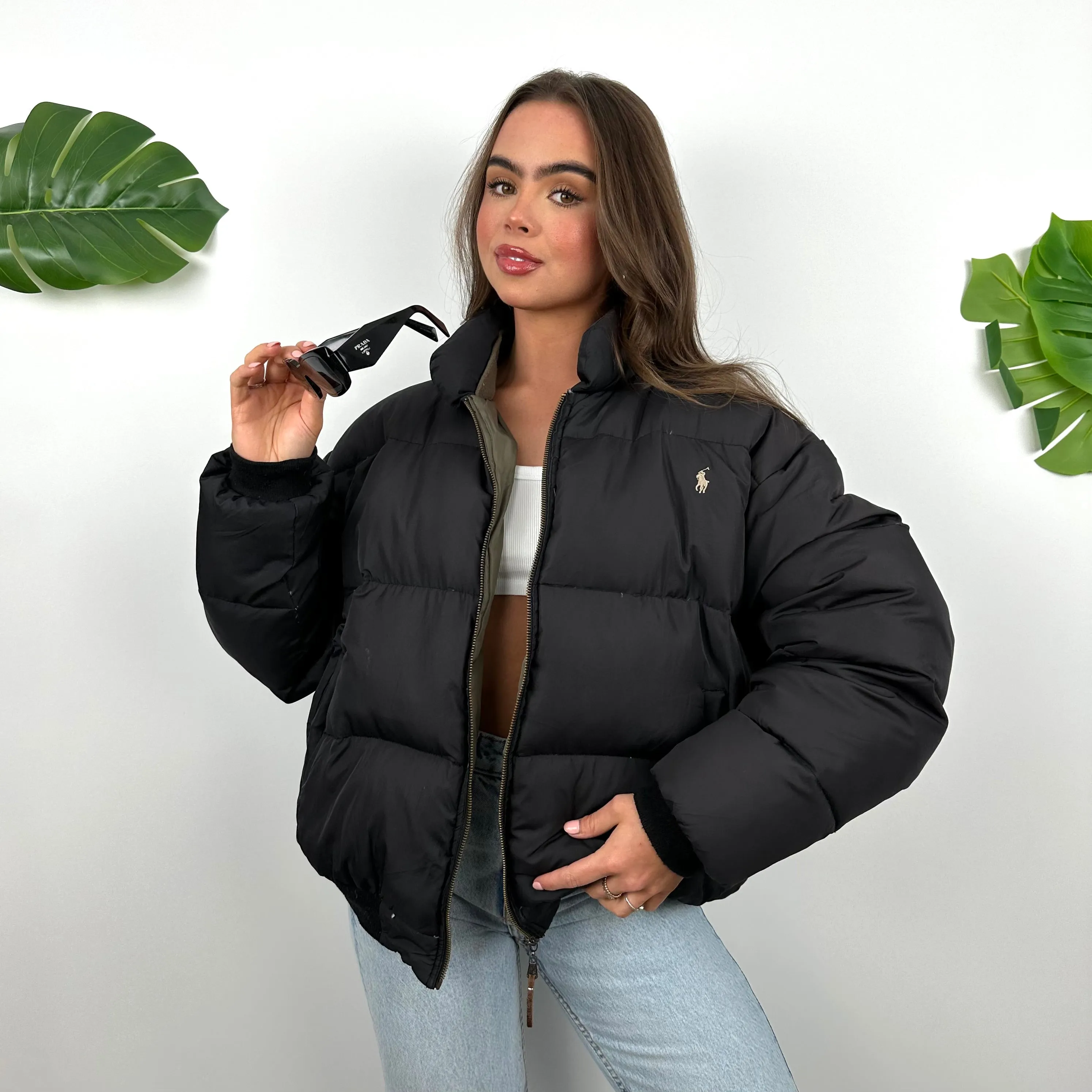 Polo Ralph Lauren Black Embroidered Logo Puffer Jacket (M)