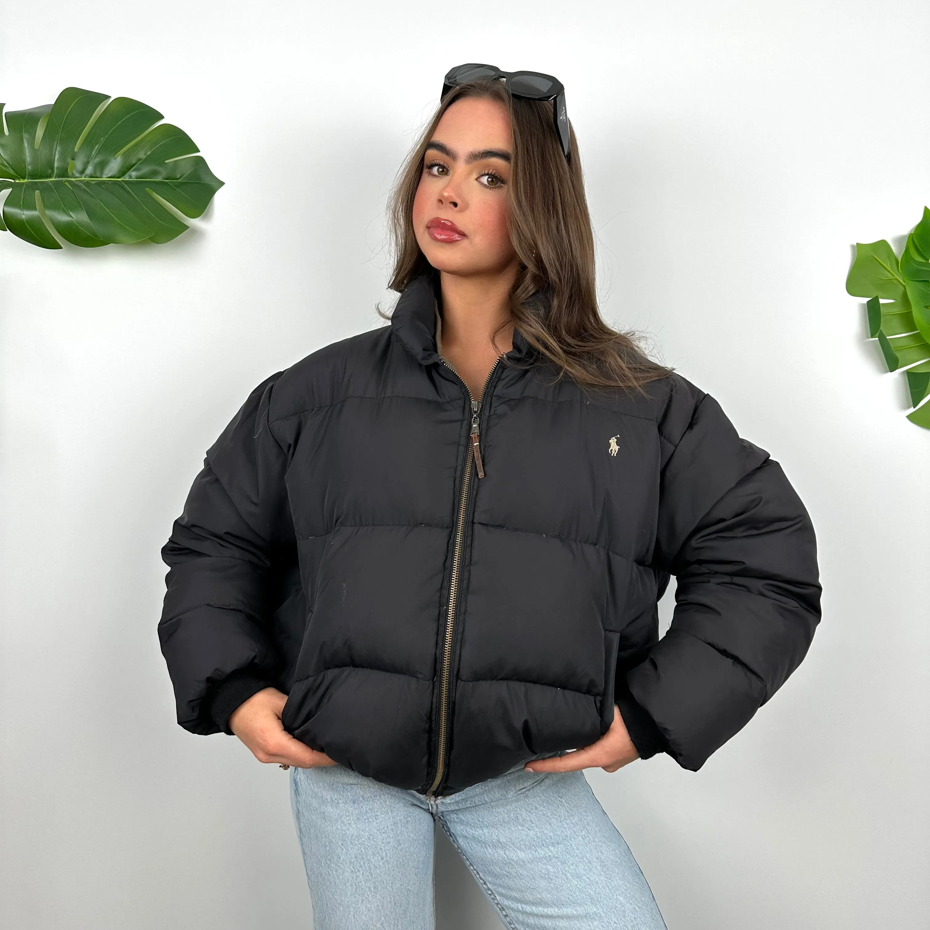 Polo Ralph Lauren Black Embroidered Logo Puffer Jacket (M)
