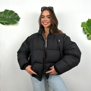 Polo Ralph Lauren Black Embroidered Logo Puffer Jacket (M)