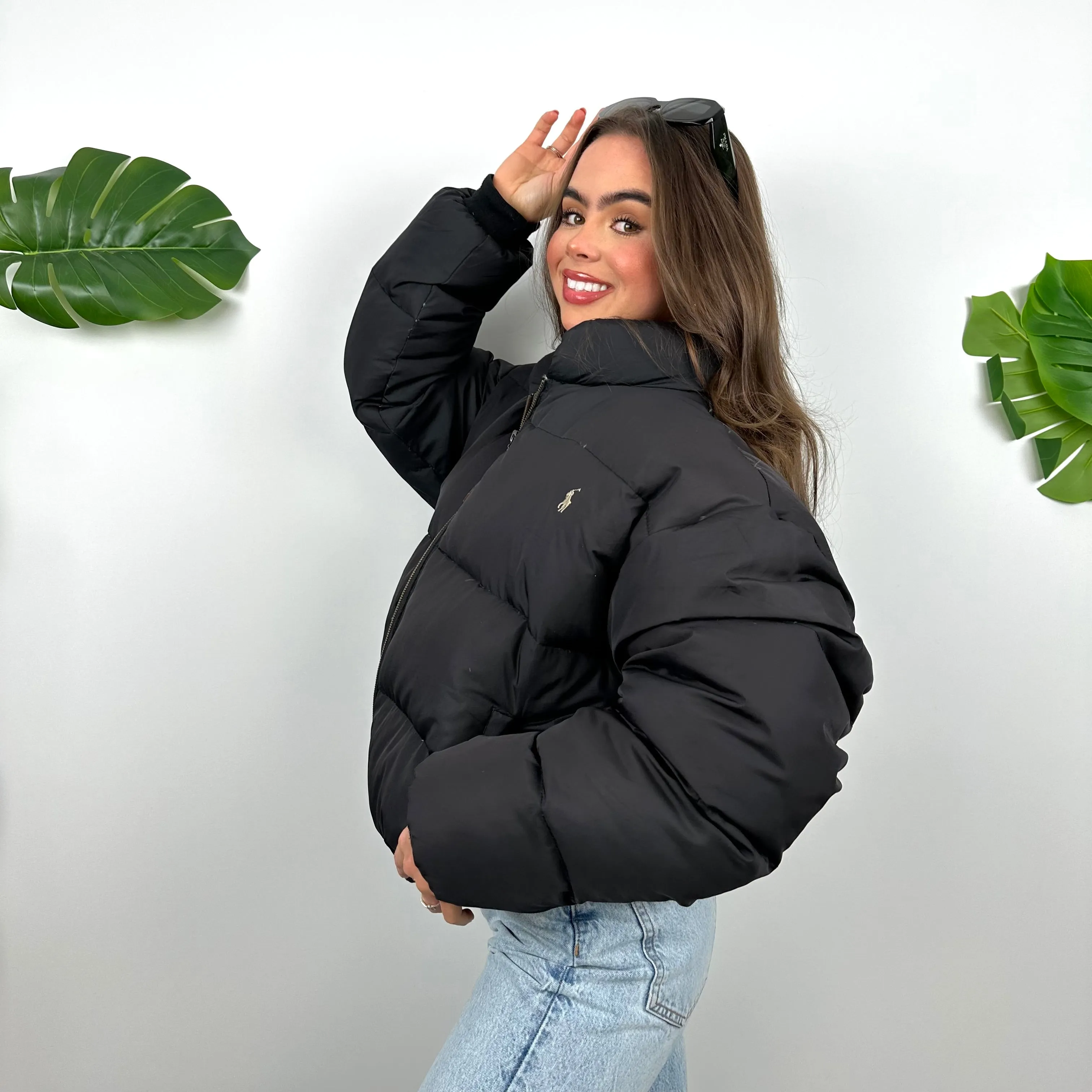 Polo Ralph Lauren Black Embroidered Logo Puffer Jacket (M)