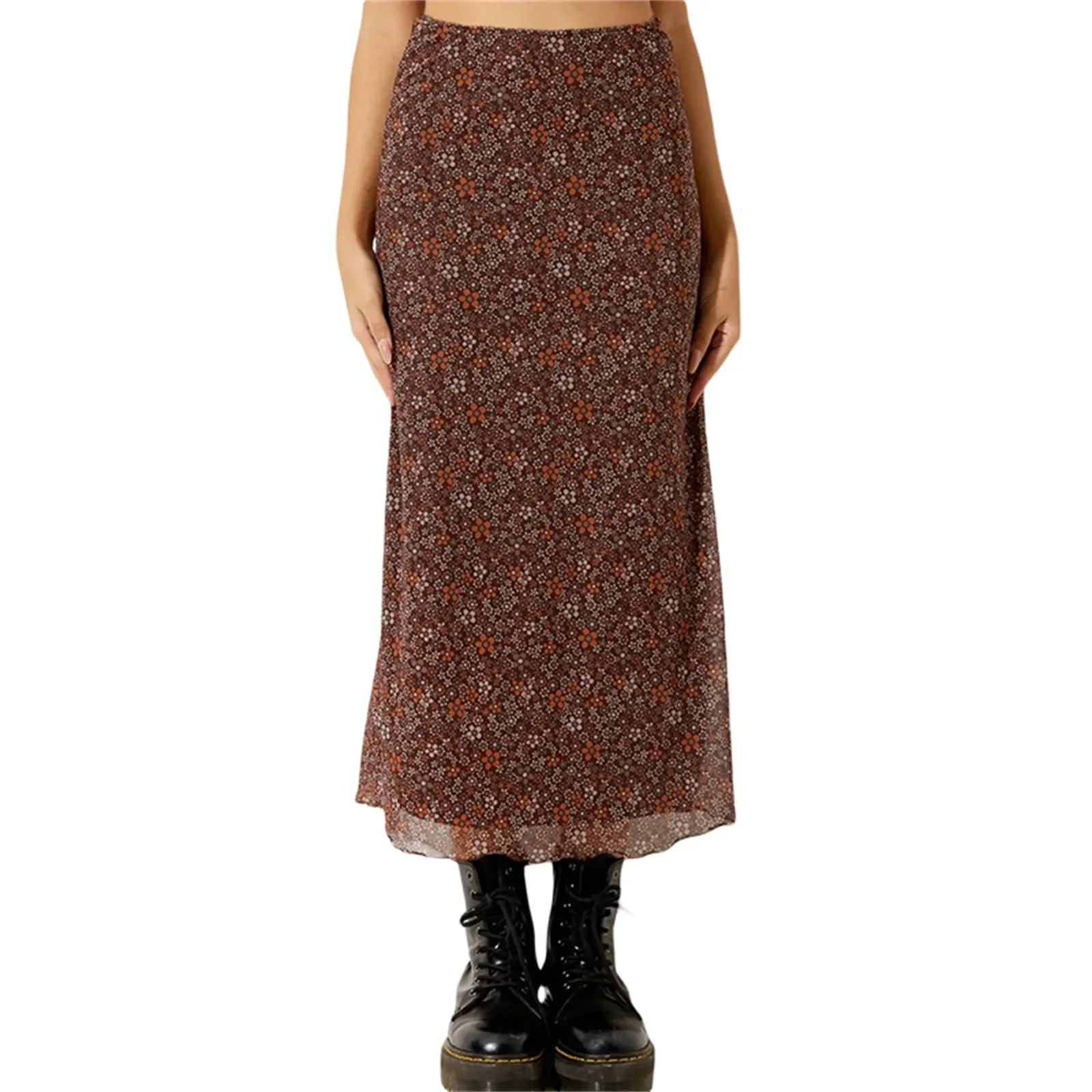 Polyester Floral Maxi Skirt