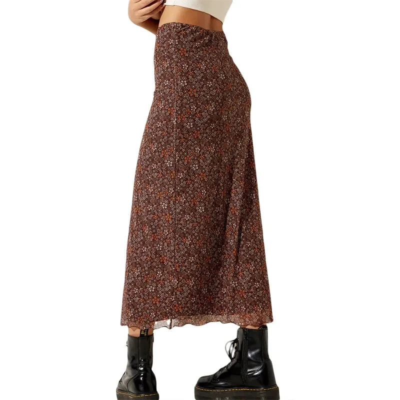 Polyester Floral Maxi Skirt