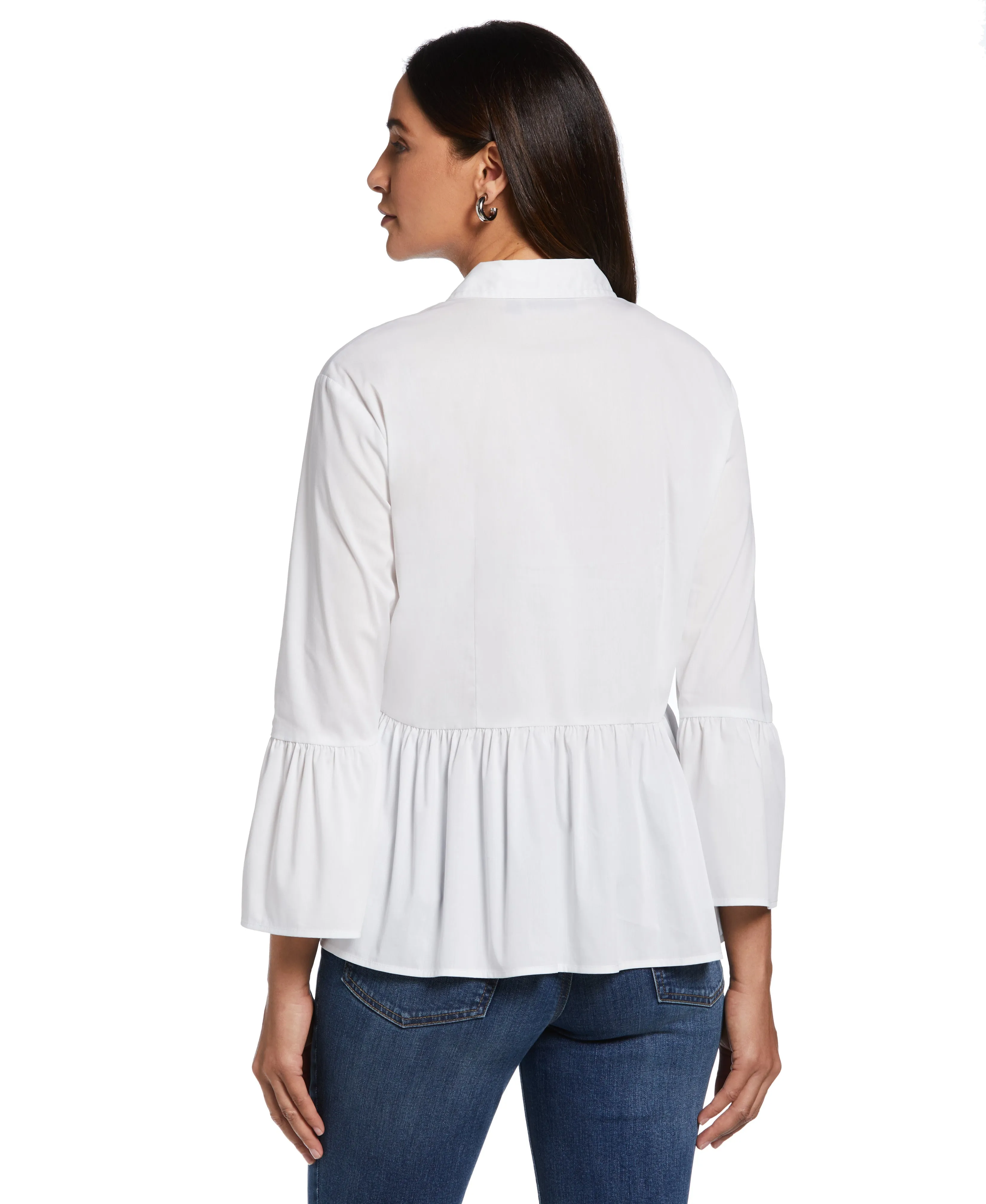 Poplin Peplum Blouse