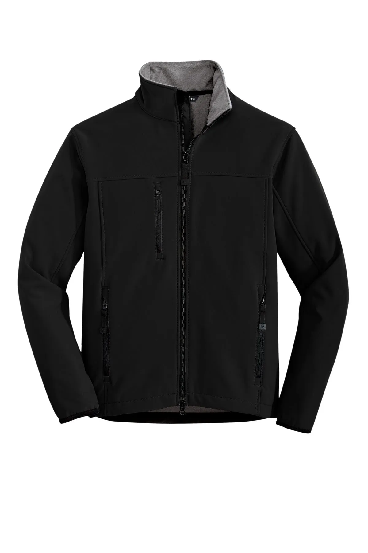 Port Authority Tall Glacier Soft Shell Jacket. TLJ790 Black/ Chrome Tall