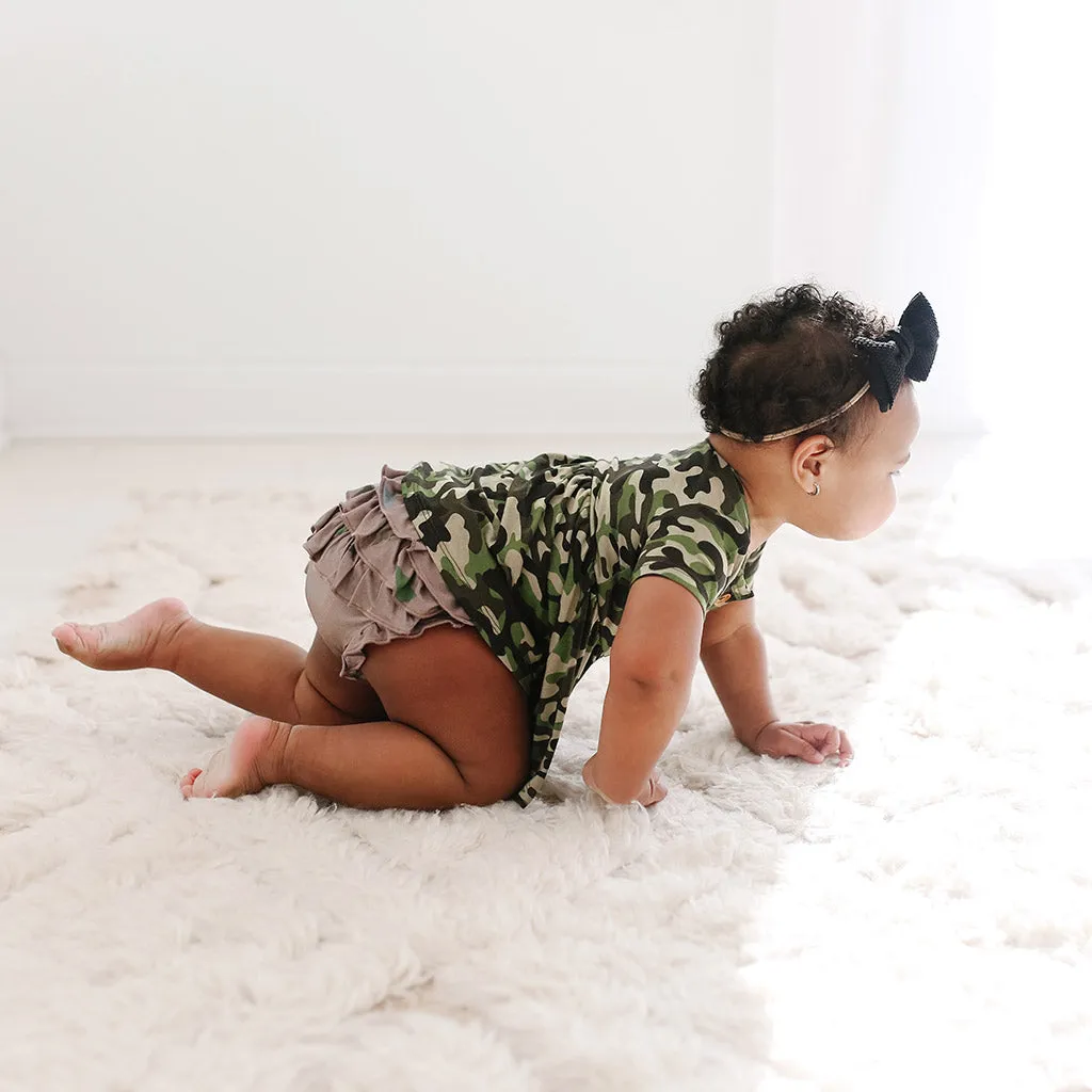 Posh Peanut Cadet S/S Henley Peplum Top & Bloomer Set