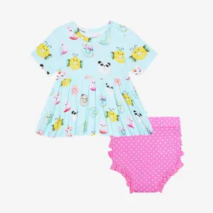 Posh Peanut Donuts S/S Basic Peplum Top & Bloomer Set