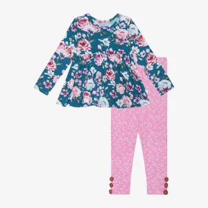 Posh Peanut Keisha L/S Basic Peplum Top & Legging Set