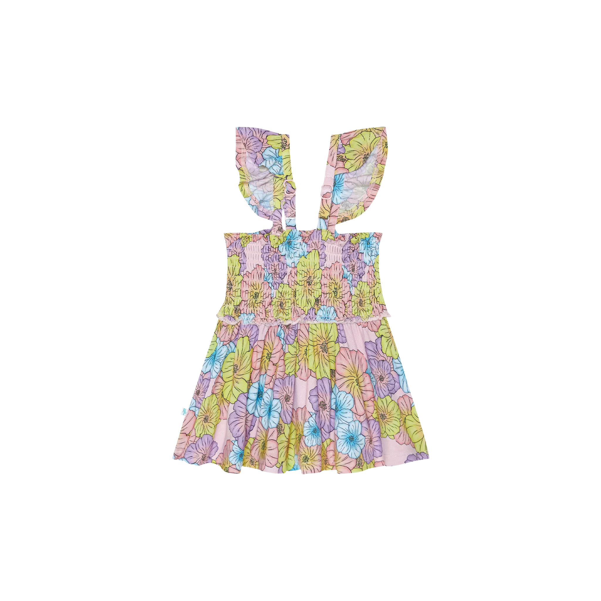 Posh Peanut Kourtney Smocked Flutter Sleeve Babydoll & Bloomer Set