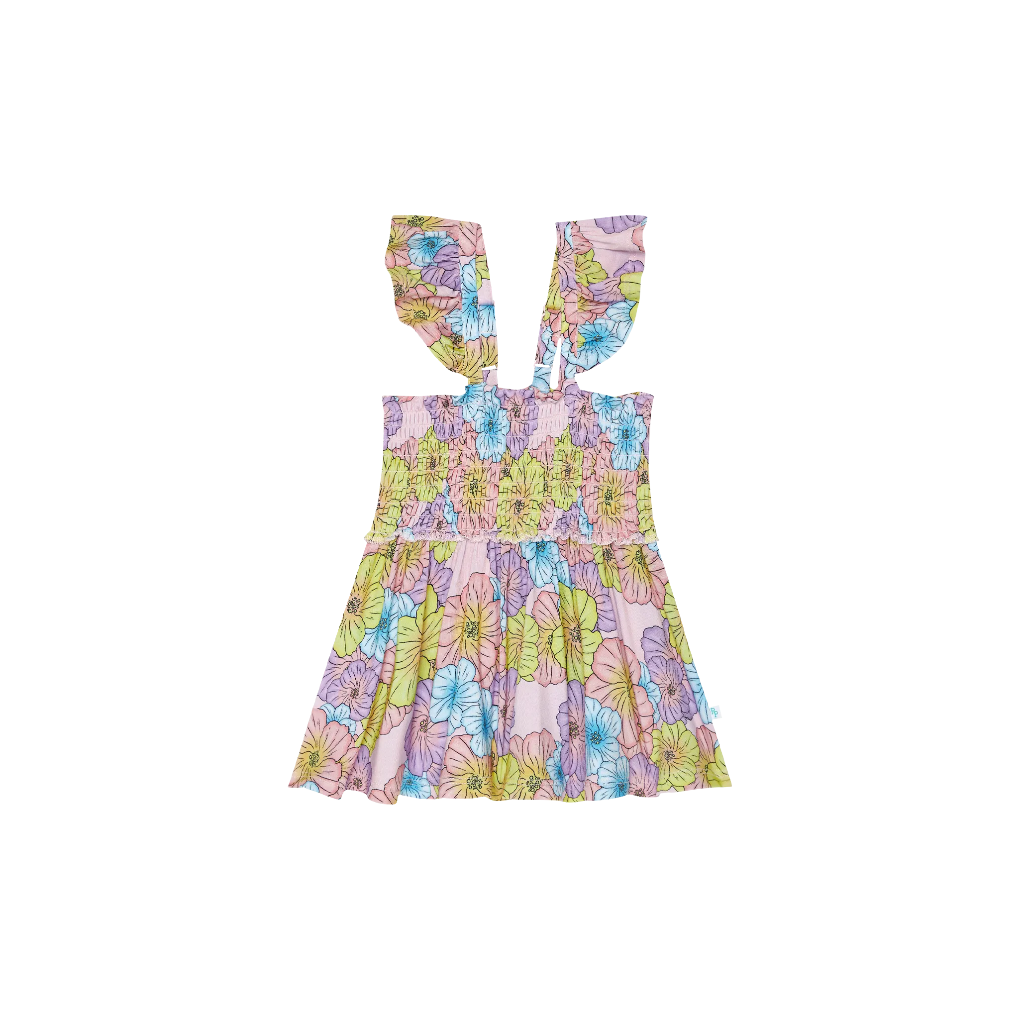 Posh Peanut Kourtney Smocked Flutter Sleeve Babydoll & Bloomer Set