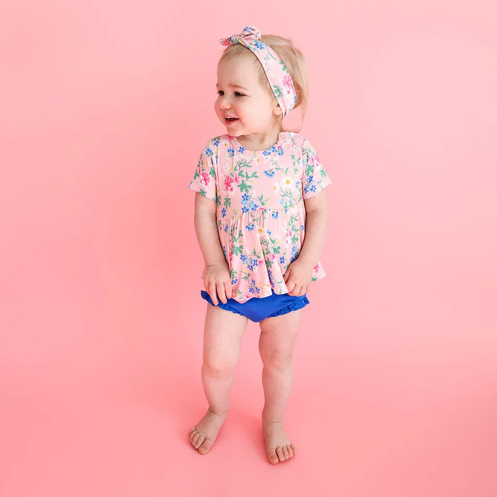 Posh Peanut Nicole S/S Basic Peplum Top & Bloomer Set