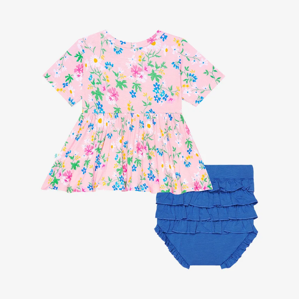 Posh Peanut Nicole S/S Basic Peplum Top & Bloomer Set