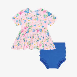 Posh Peanut Nicole S/S Basic Peplum Top & Bloomer Set