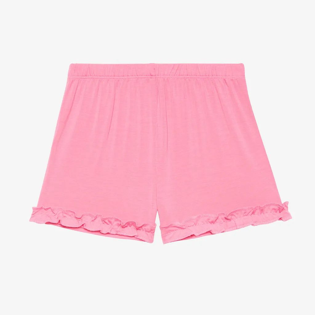 Posh Peanut Palmer Basic S/S Peplum Top & Short Set