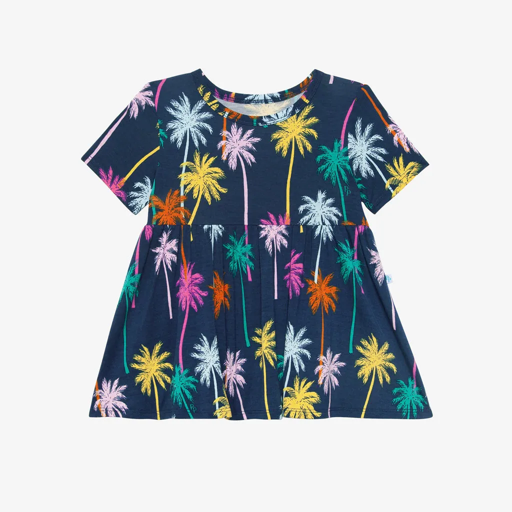 Posh Peanut Palmer Basic S/S Peplum Top & Short Set