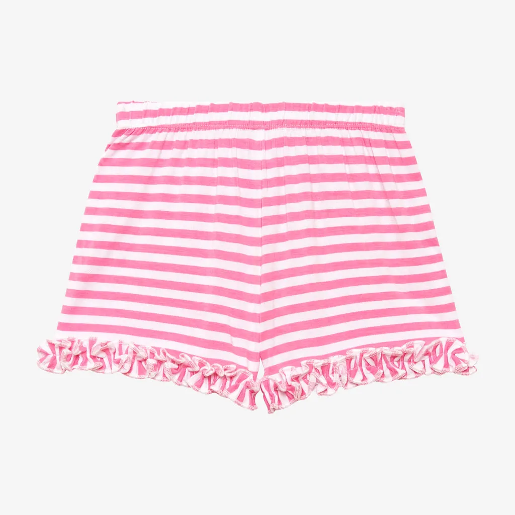 Posh Peanut Samantha S/S Basic Peplum Top & Ruffled Short