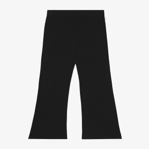 Posh Peanut Solid Ribbed Bell Bottoms - Black