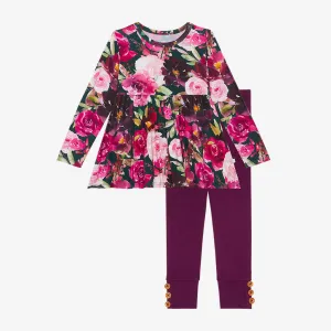 Posh Peanut Zelda L/S Basic Peplum Top & Legging Set