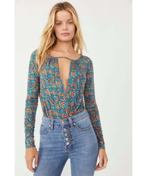 Printed Bodysuit Turquoise Combo