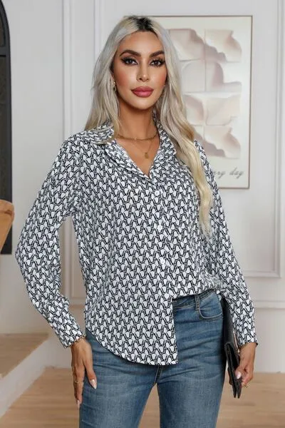Printed Buttoned Long Sleeve Shirt (3 Colors)