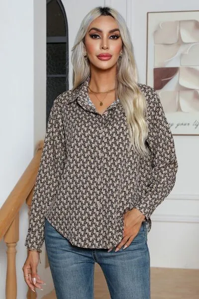 Printed Buttoned Long Sleeve Shirt (3 Colors)