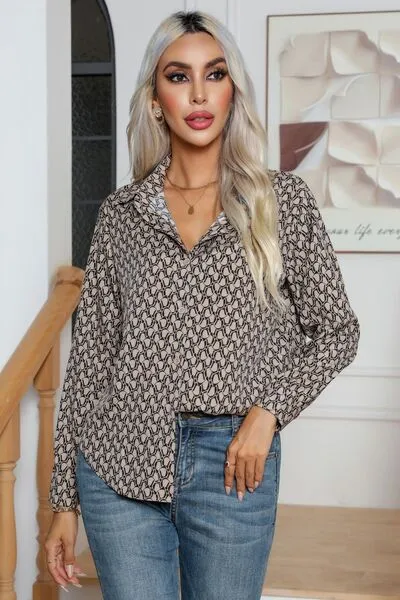 Printed Buttoned Long Sleeve Shirt (3 Colors)