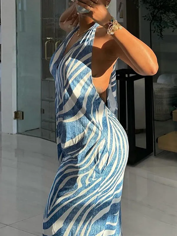 Printed Halter Jumpsuit