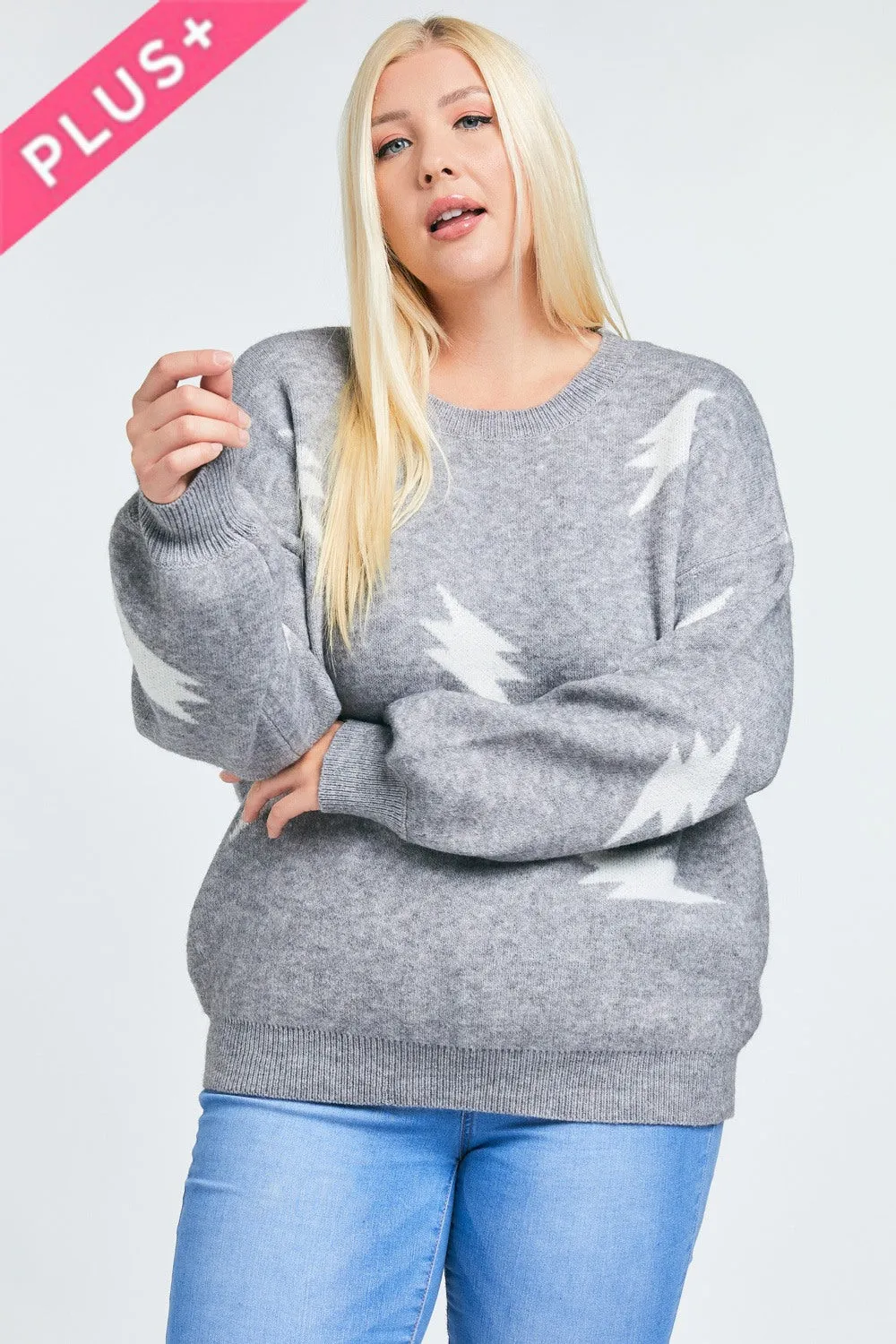 Printed Oversize Knit Sweater