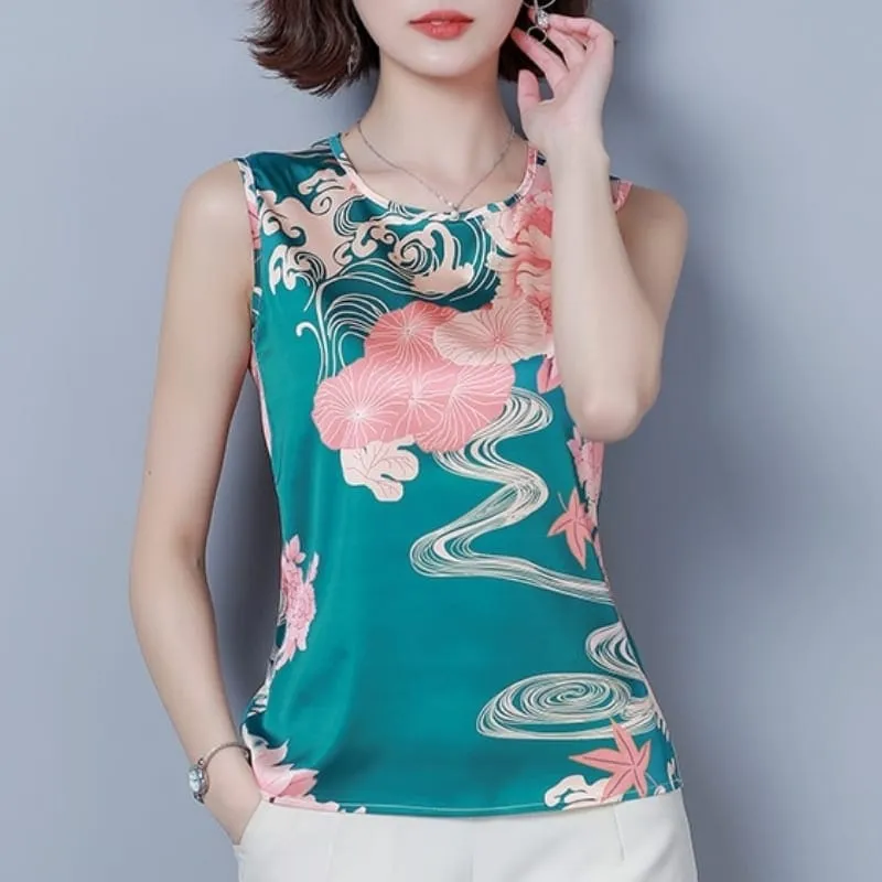 Printed Satin Tops