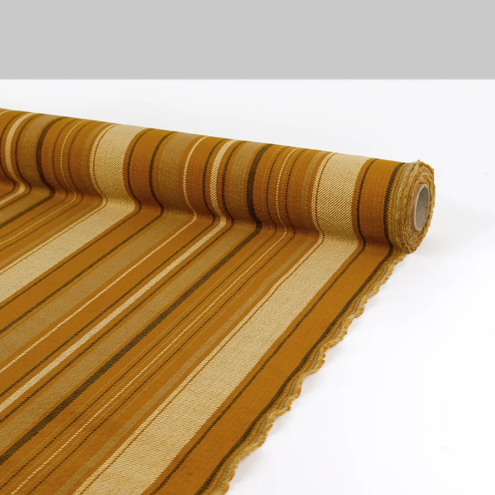 Printed Stripe Crumpled Cotton Cord - Cider