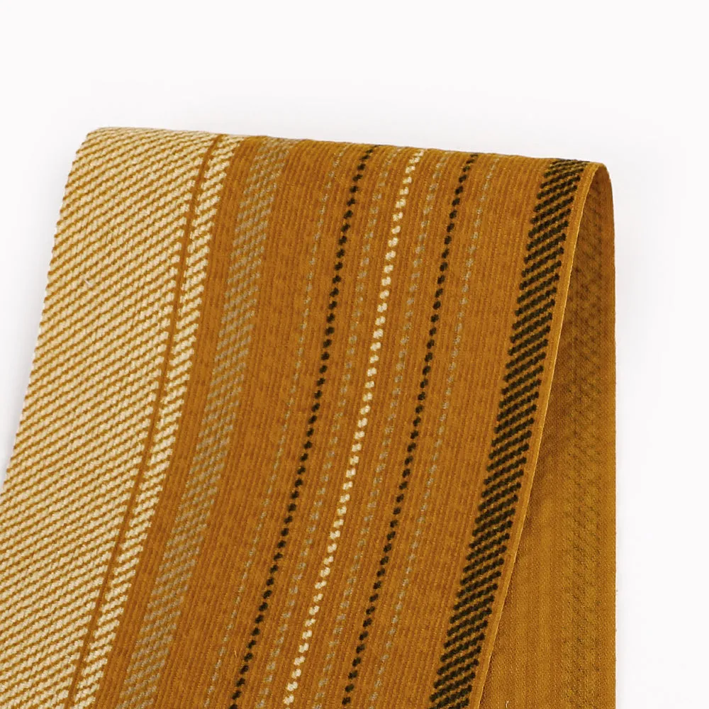 Printed Stripe Crumpled Cotton Cord - Cider