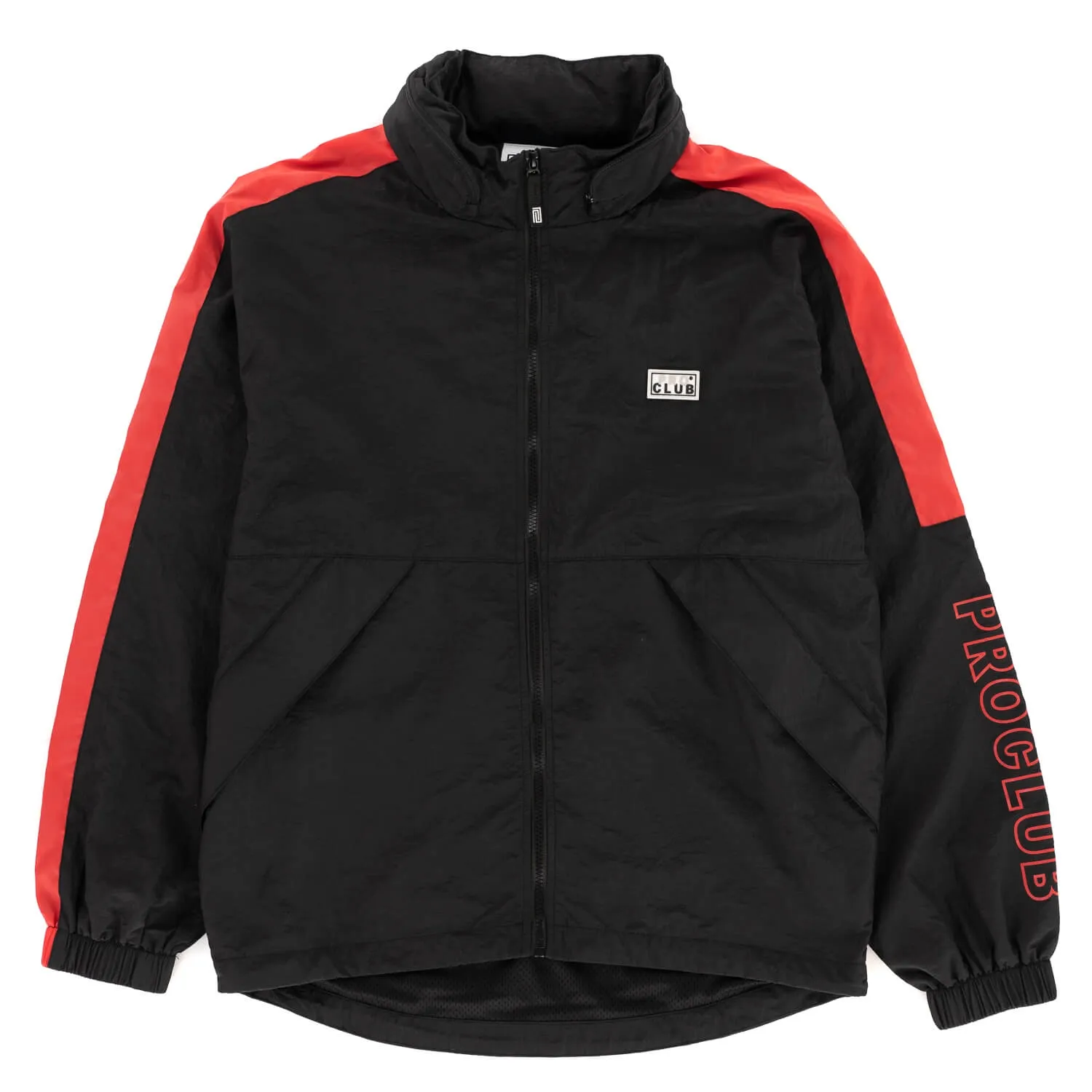 Pro Club Full Court Windbreaker Jacket - Black/Red