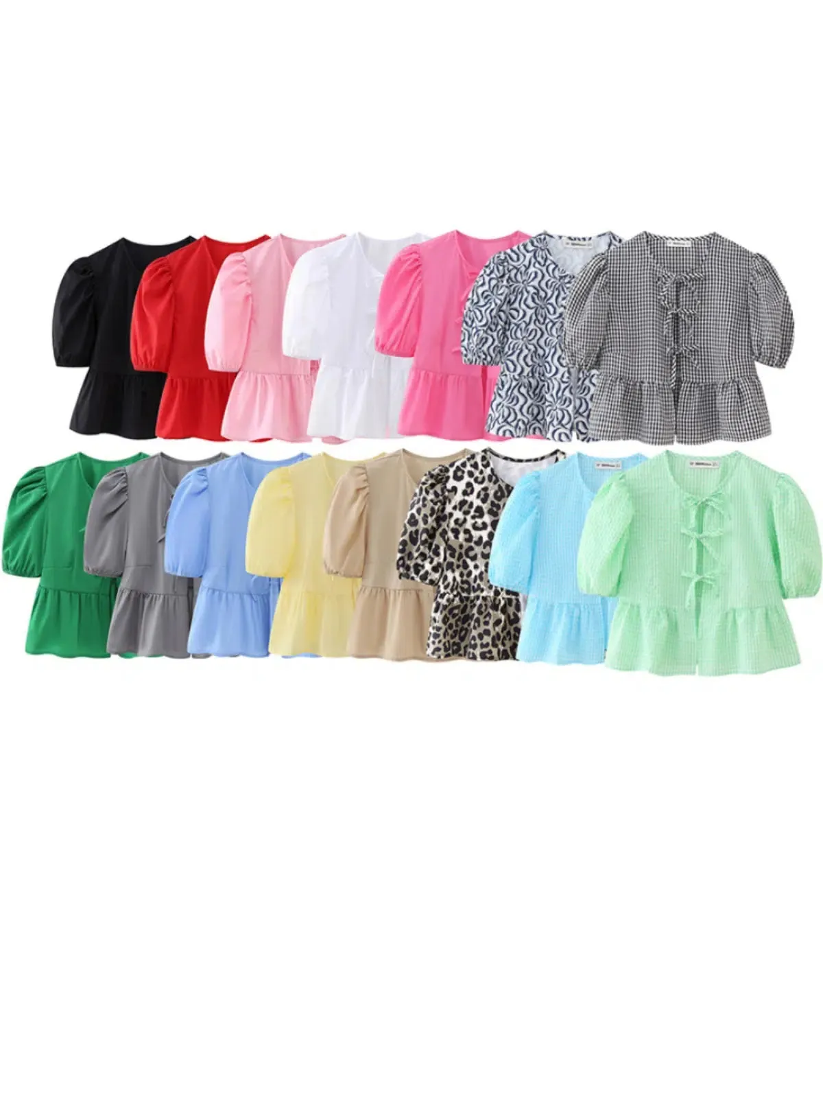 Puff Sleeve Peplum Tops