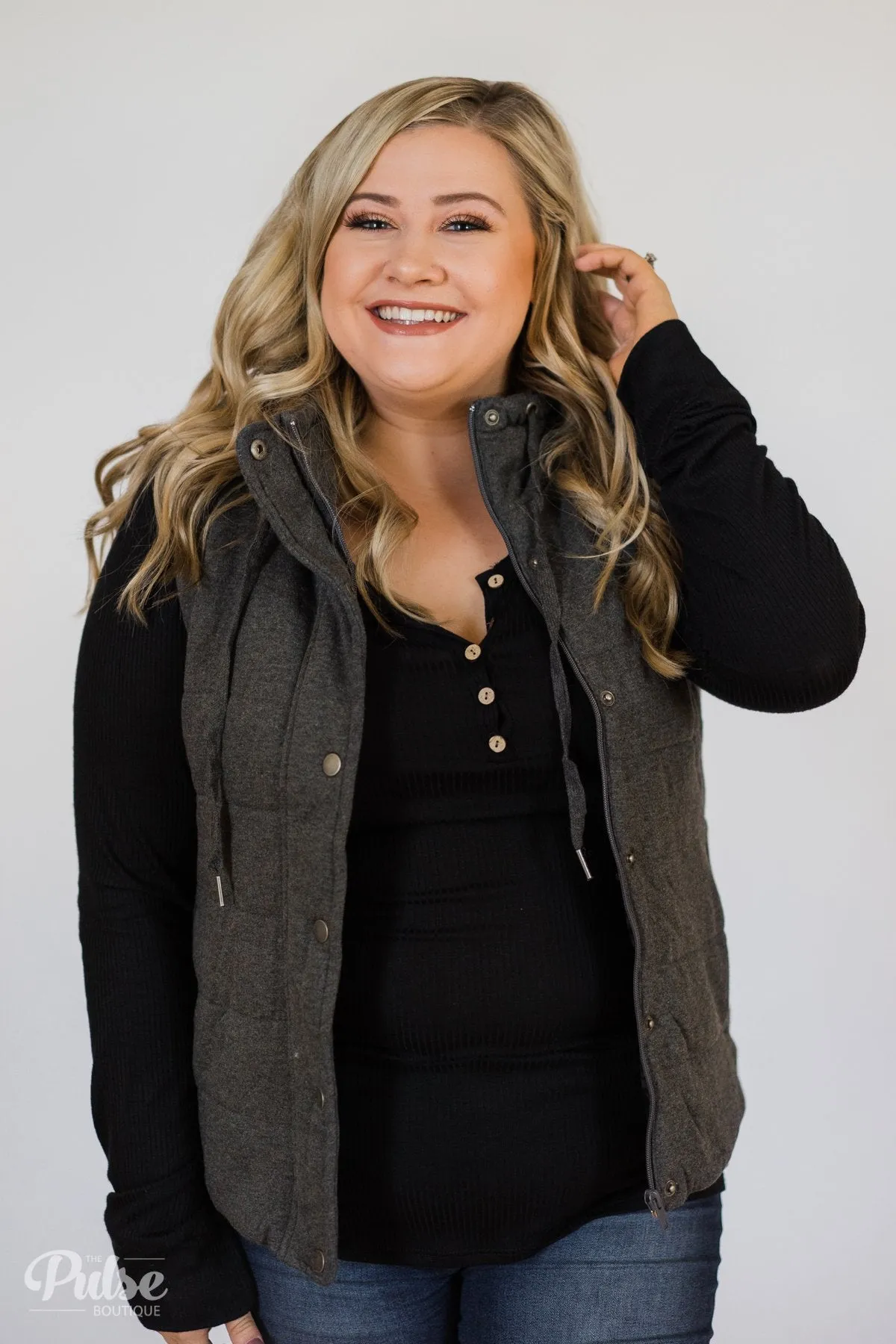 Puffer Vest- Charcoal
