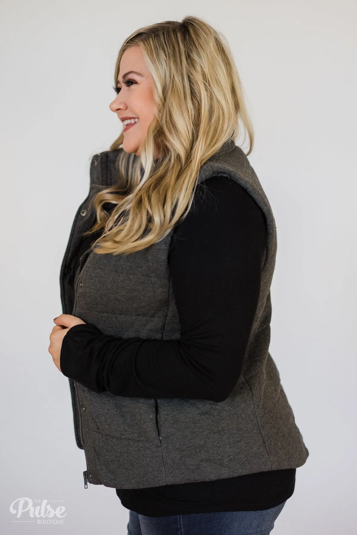 Puffer Vest- Charcoal
