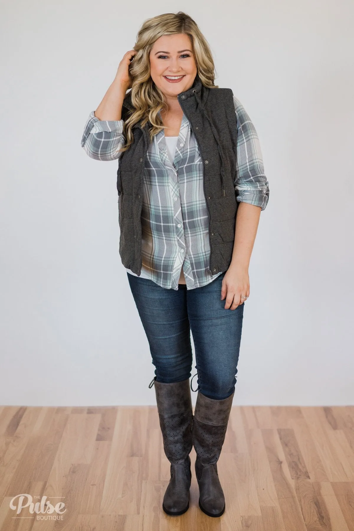Puffer Vest- Charcoal