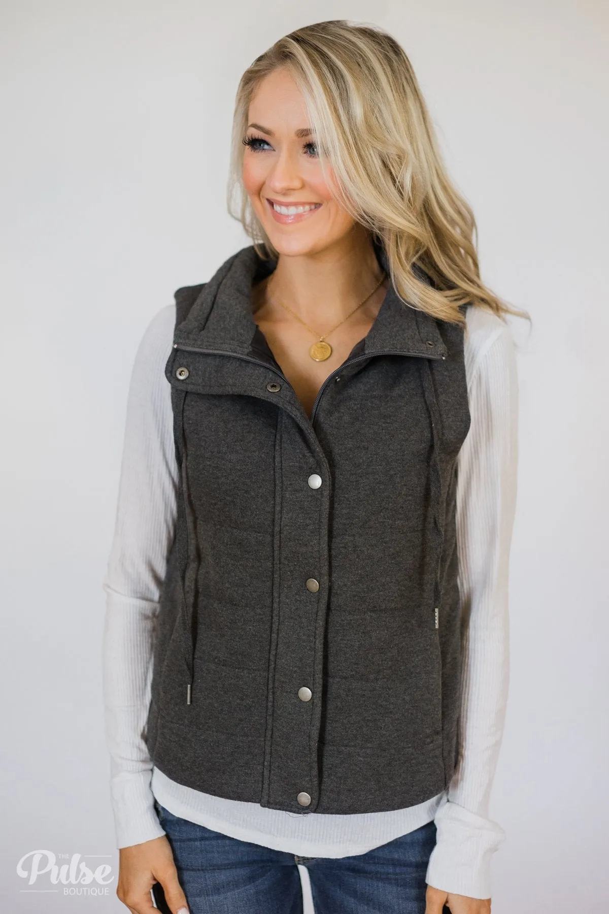 Puffer Vest- Charcoal