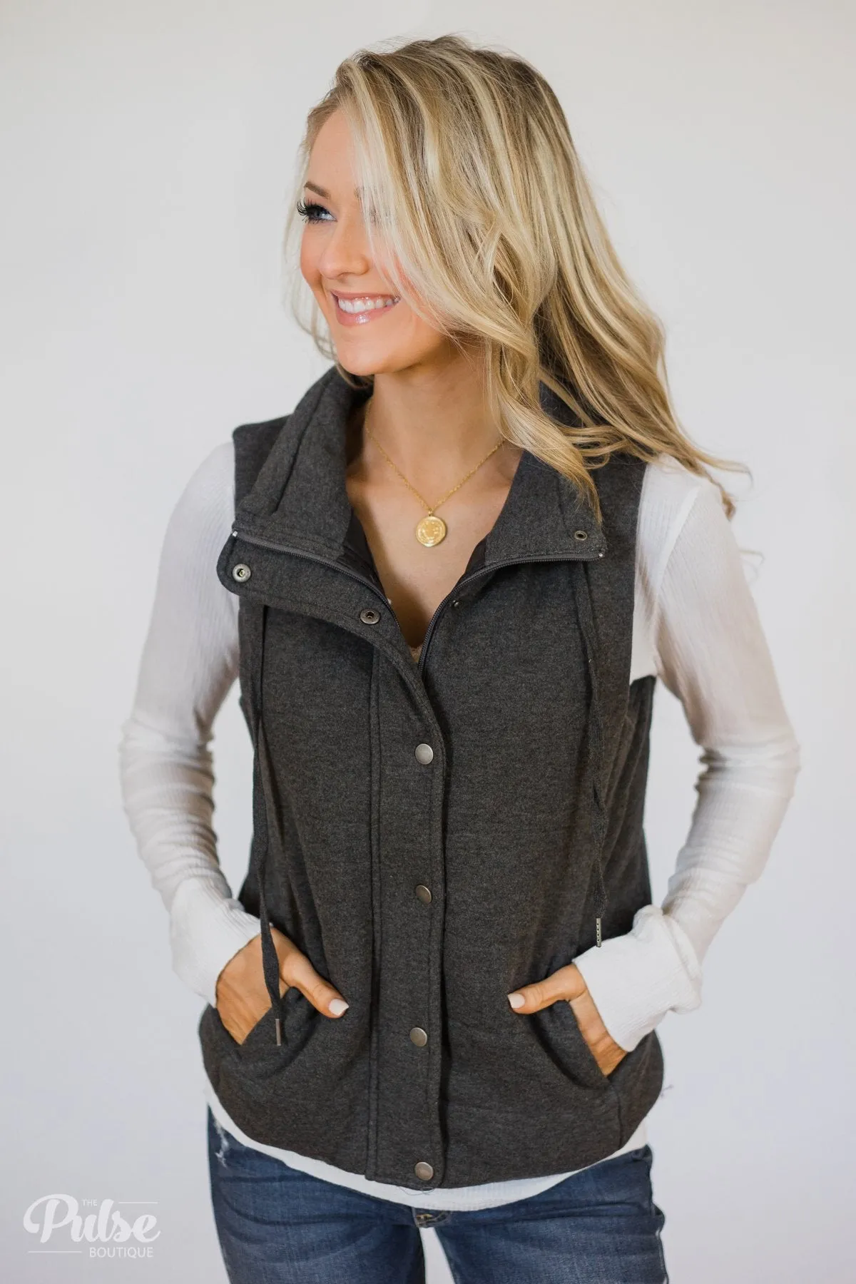 Puffer Vest- Charcoal